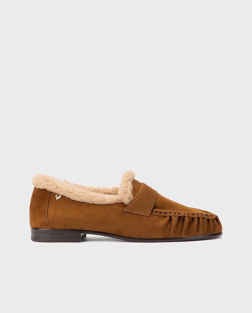 Imagen 0 de Mocasines de mujer de piel con plantilla acolchada en color marrón oscuro Marrón oscuro