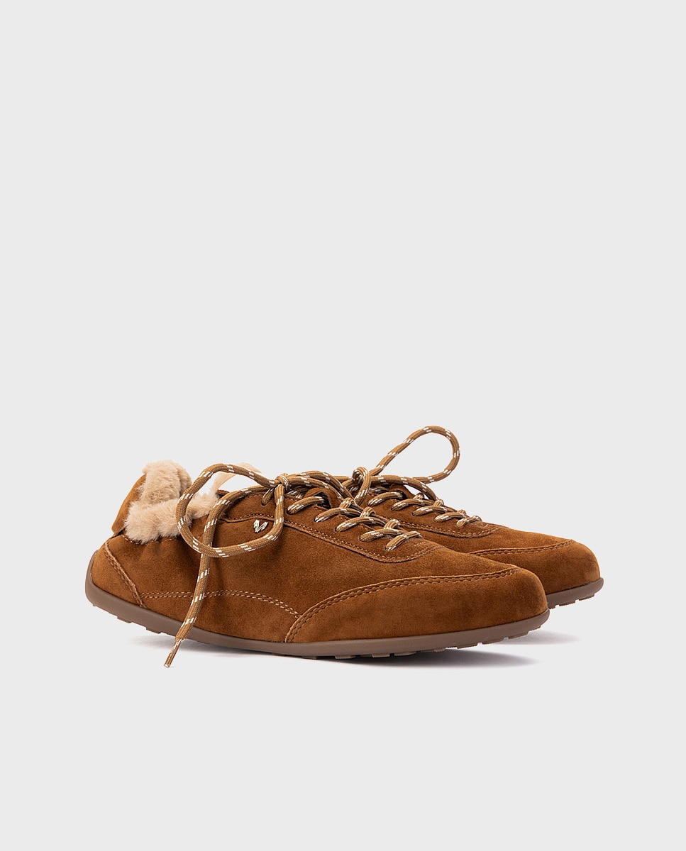 Zapatillas de mujer de piel con cordones en color - Martinelli - Marrón oscuro Marrón oscuro-3