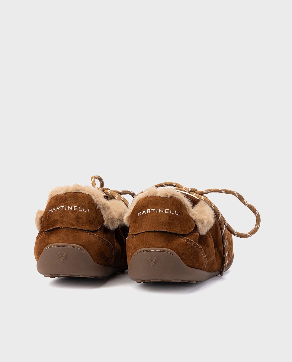 Zapatillas de mujer de piel con cordones en color - Martinelli - Marrón oscuro Marrón oscuro-2