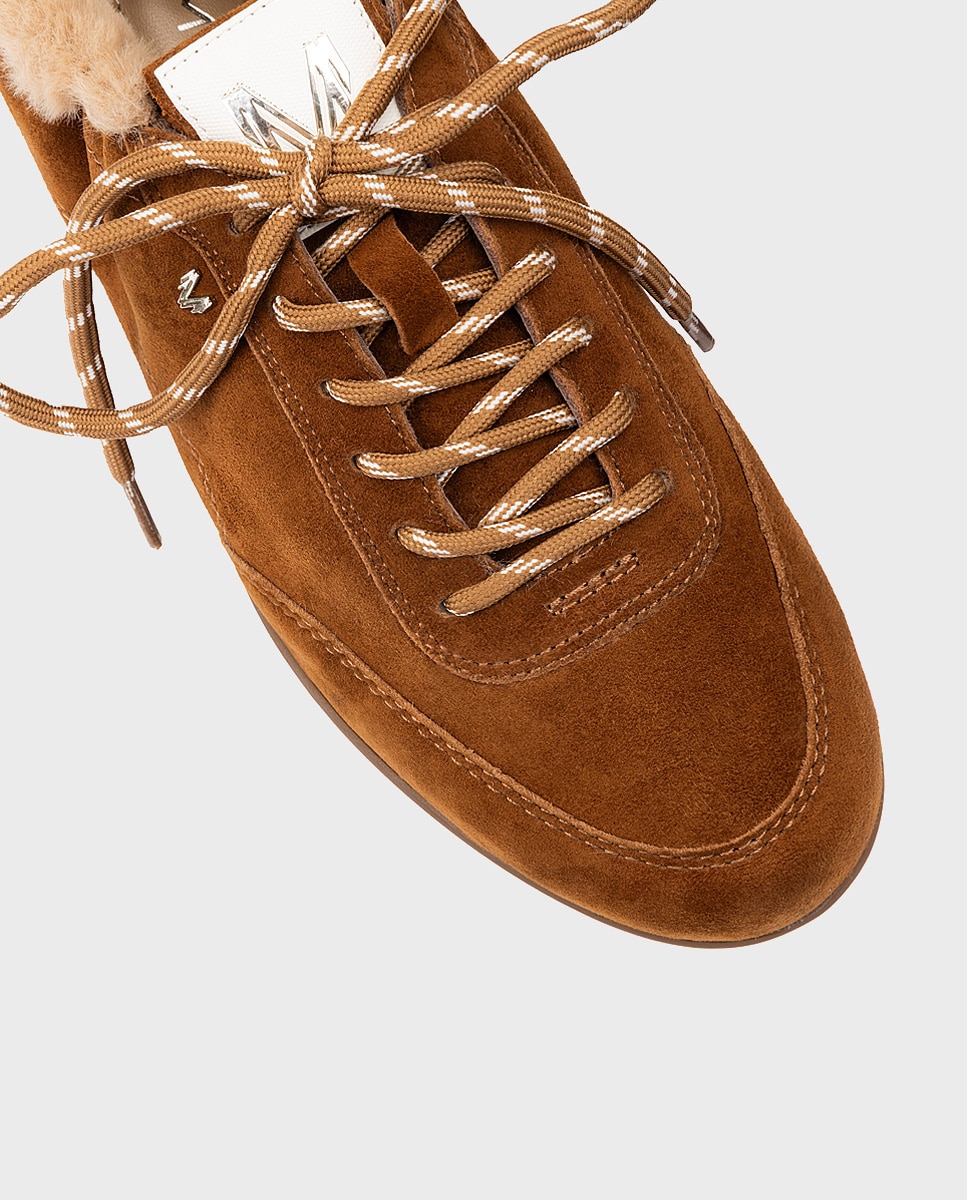 Zapatillas de mujer de piel con cordones en color - Martinelli - Marrón oscuro Marrón oscuro-4