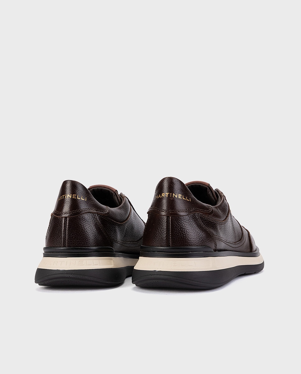 Imagen 2 de Zapatillas de hombre de piel con plantilla acolchada - Marrón oscuro Marrón oscuro