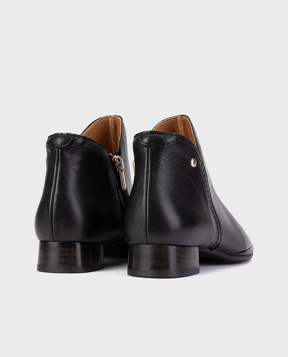 Botines de tacón de mujer de piel con cremallera - Pikolinos - Negro Negro-2