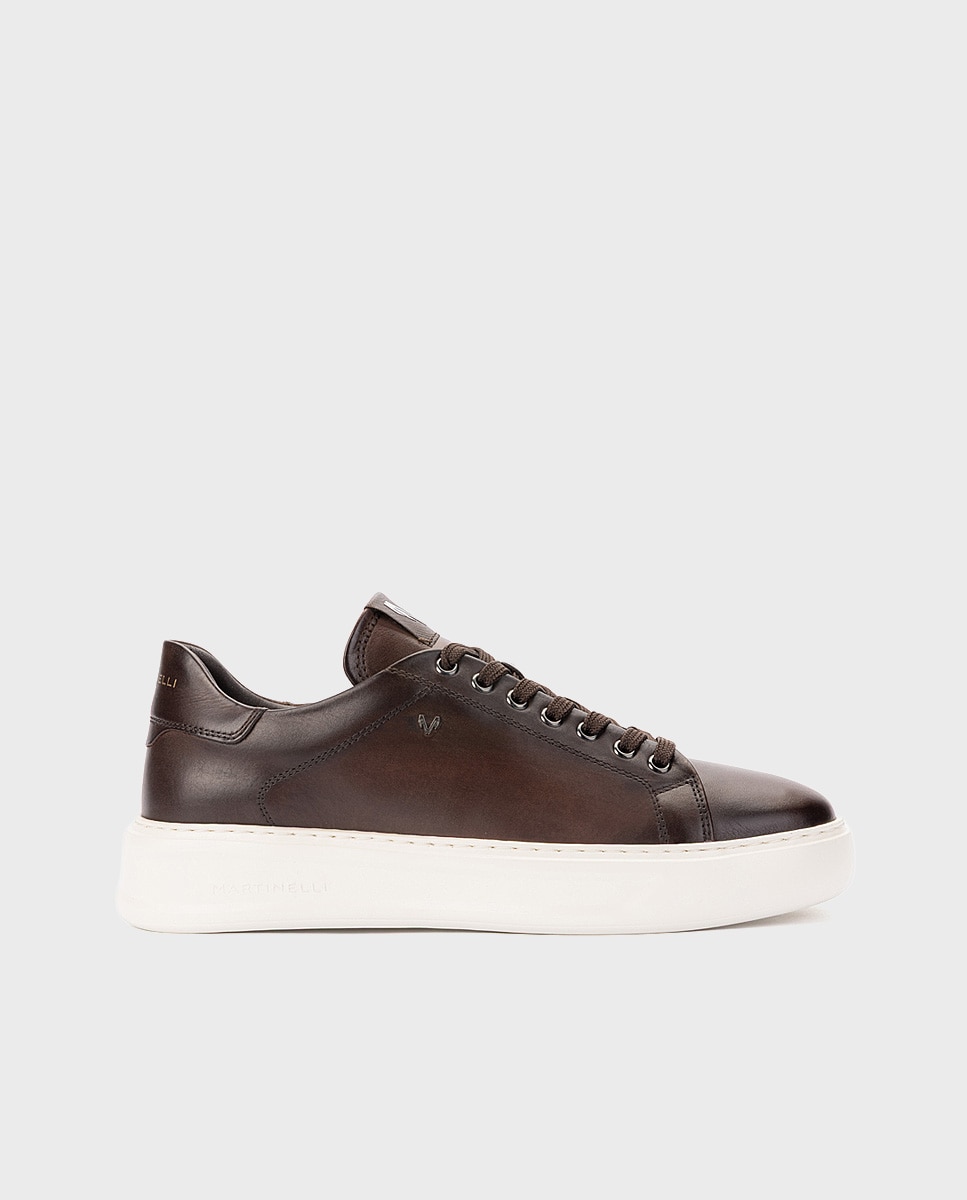 Zapatillas de hombre de piel en color - Martinelli - Marrón oscuro Marrón oscuro-1