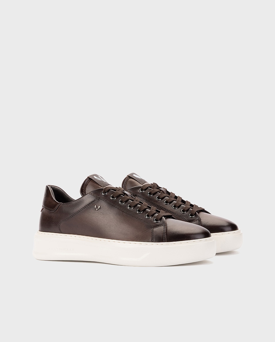 Zapatillas de hombre de piel en color - Martinelli - Marrón oscuro Marrón oscuro-3