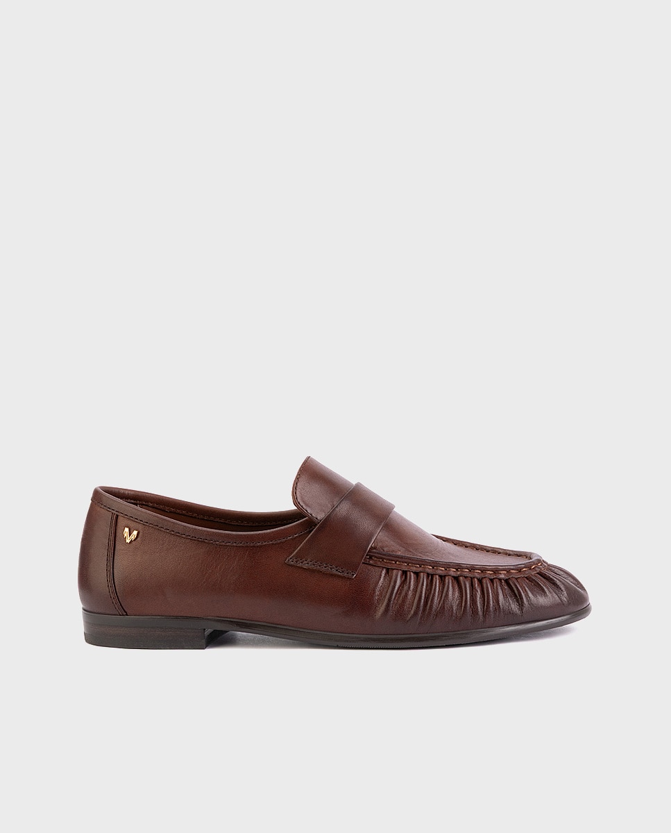 Mocasines de mujer de piel con plantilla acolchada en color - Martinelli - Marrón oscuro Marrón oscuro-1