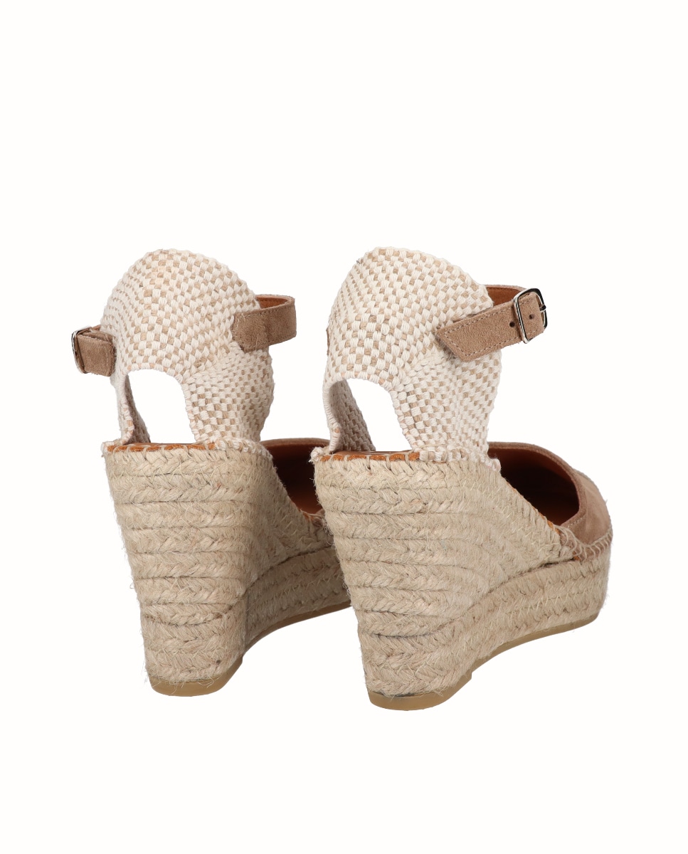 Alpargatas de cuña de mujer en serraje con plataforma · Viguera