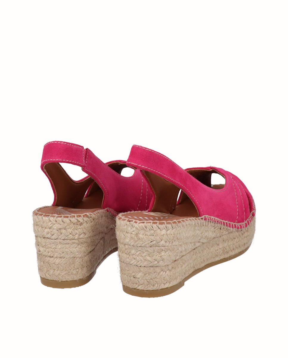 Sandalias de cuña Yuteflex de mujer de piel - Viguera - Fucsia Fucsia-2