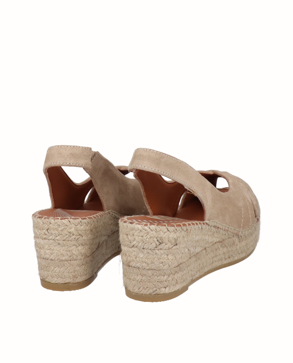 Sandalias de cuña Yuteflex de mujer de piel - Viguera - Beige Beige-2