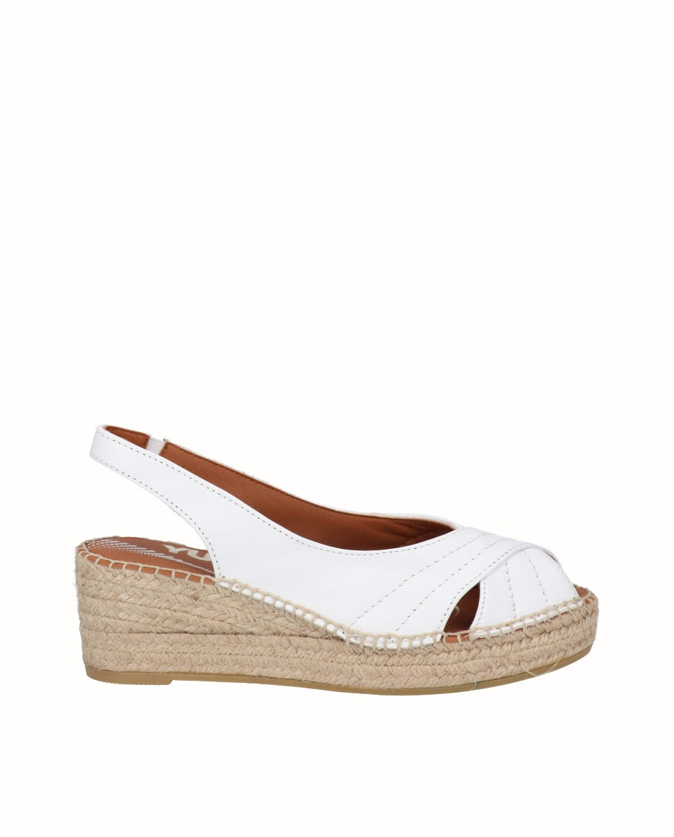 Imagen 0 de Sandalias de cuña Yuteflex de mujer de piel Blanco