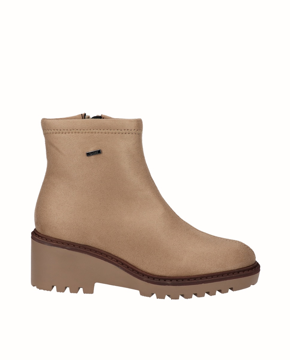 Botines básicos de cuña de mujer de licra hidrofugada - Viguera - Beige Beige-1