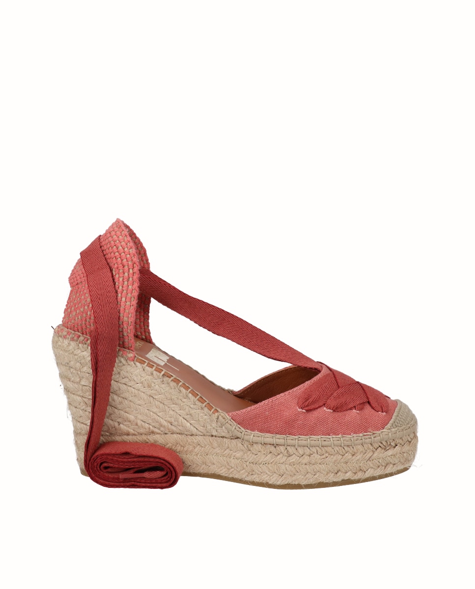Viguera - Alpargatas de cuña de mujer de algodón estilo goyescas.