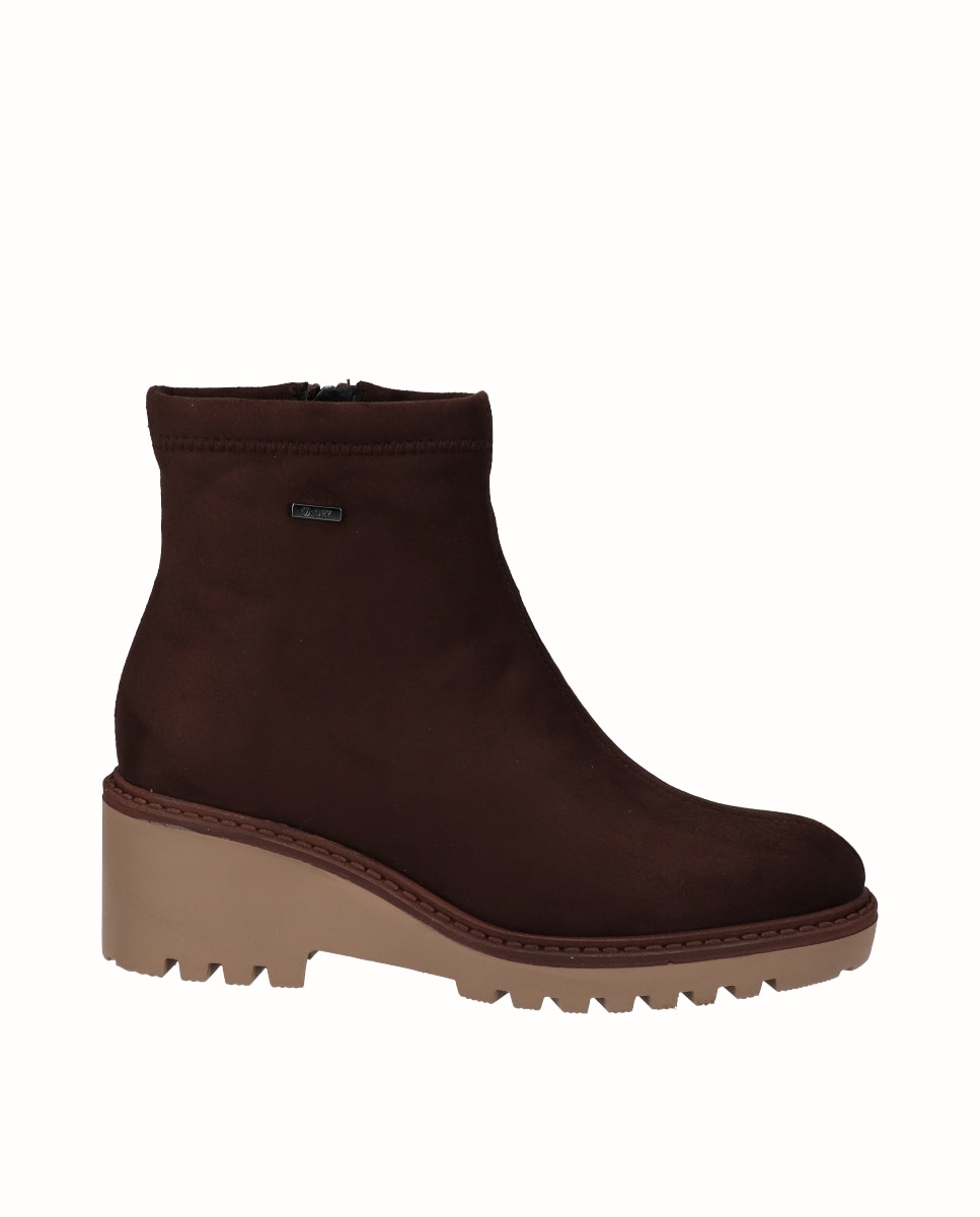 Botines básicos de cuña de mujer de licra hidrofugada - Viguera - Moka Moka-1