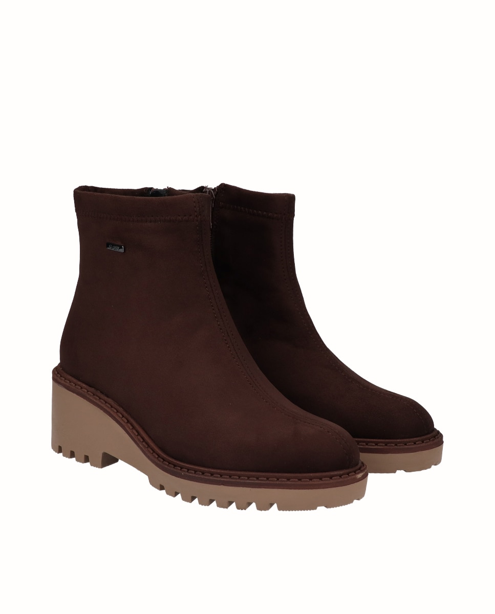 Botines básicos de cuña de mujer de licra hidrofugada - Viguera - Moka Moka-3