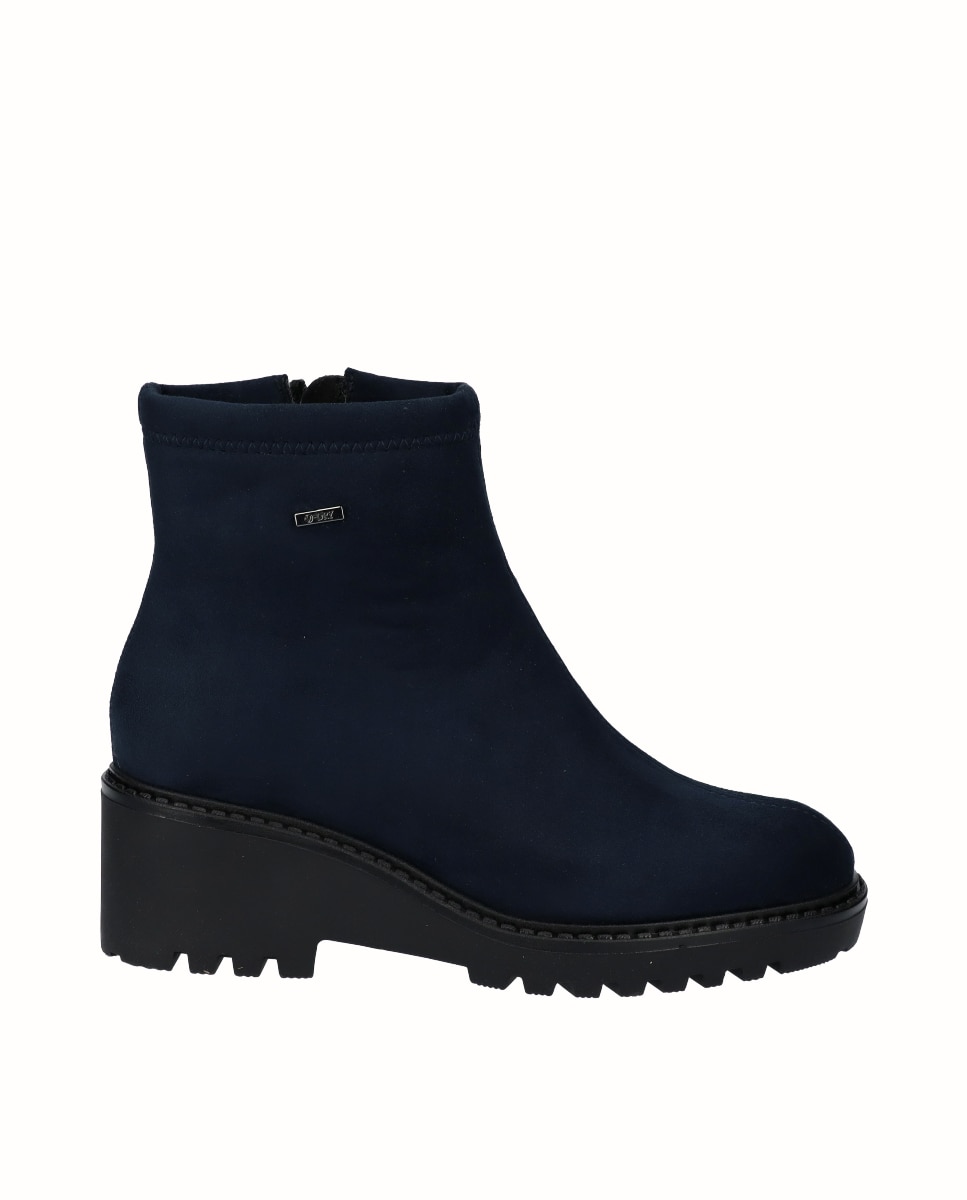 Imagen 0 de Botines básicos de cuña de mujer de licra hidrofugada Azul marino