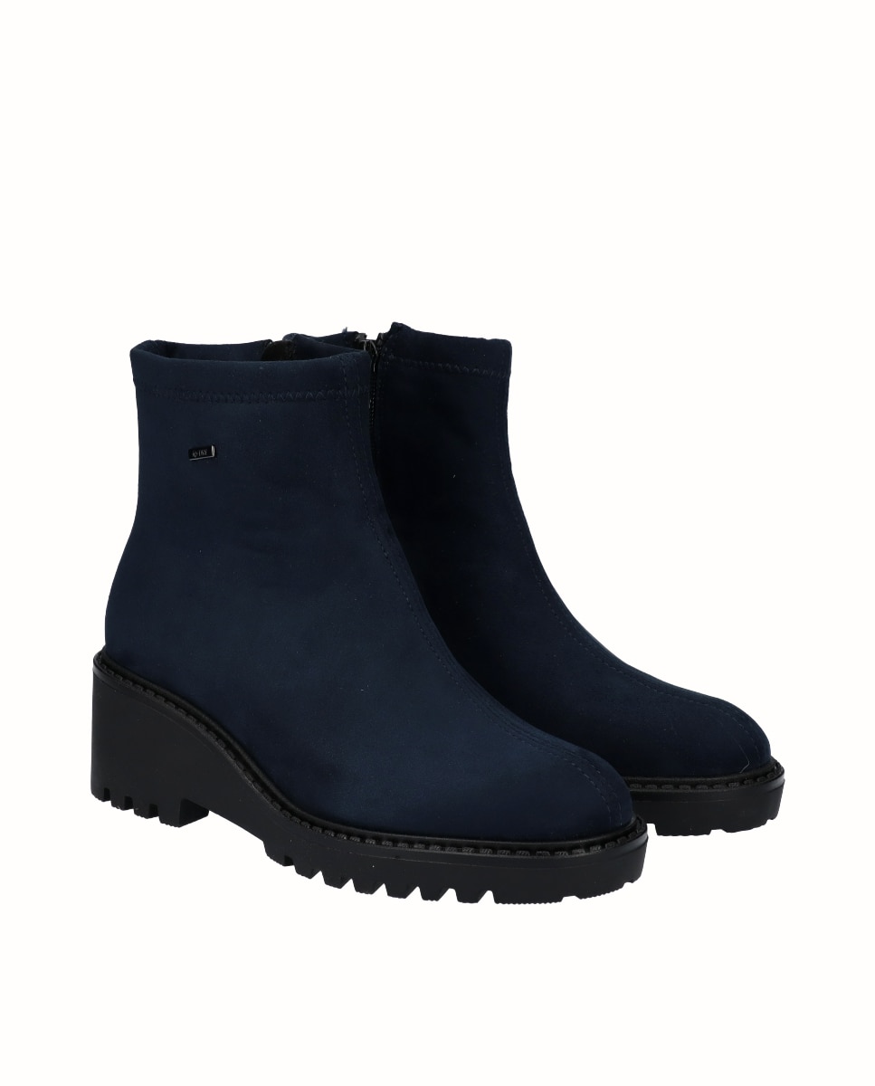 Botines básicos de cuña de mujer de licra hidrofugada - Viguera - Azul marino Azul marino-3