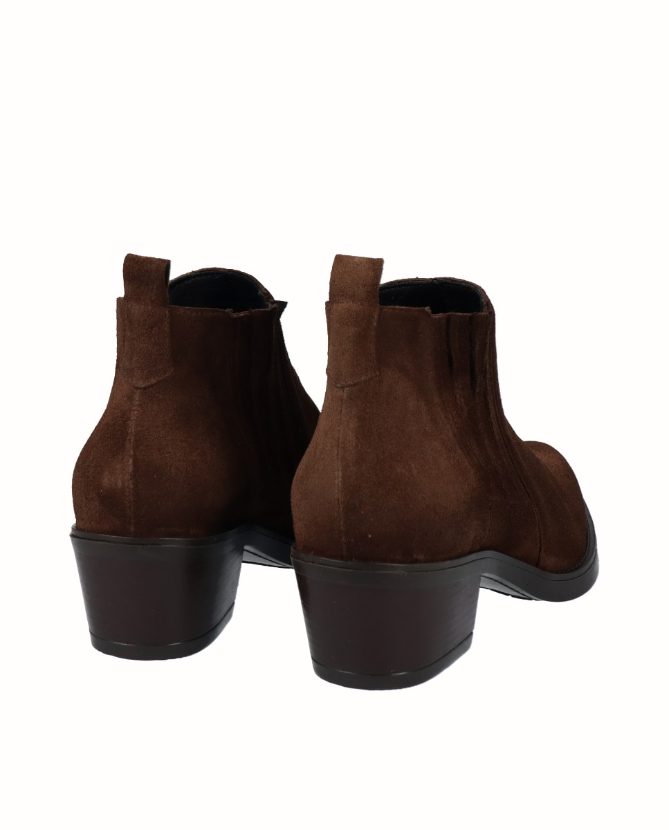 Botines chelsea de mujer de piel serraje - Viguera - Moka Moka-2