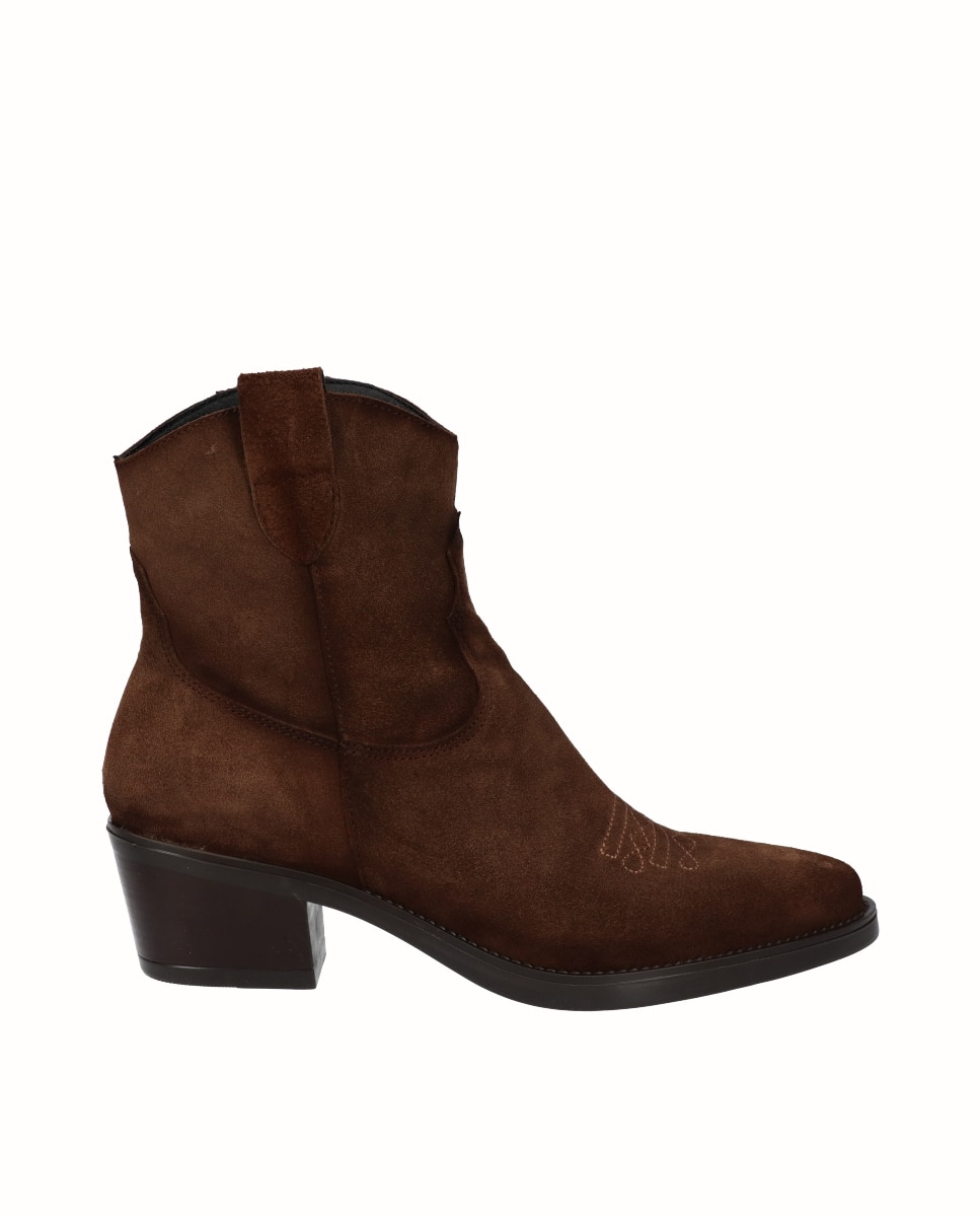 Botines cowboy de mujer de piel - Viguera - Moka Moka-1