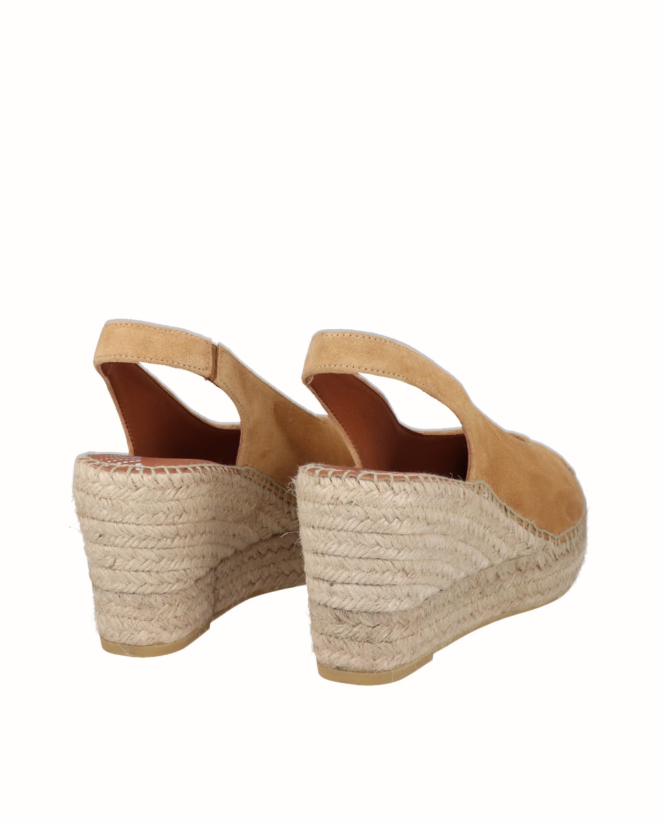 Alpargatas salón de cuña Yuteflex de mujer de piel - Viguera - Camel Camel-2