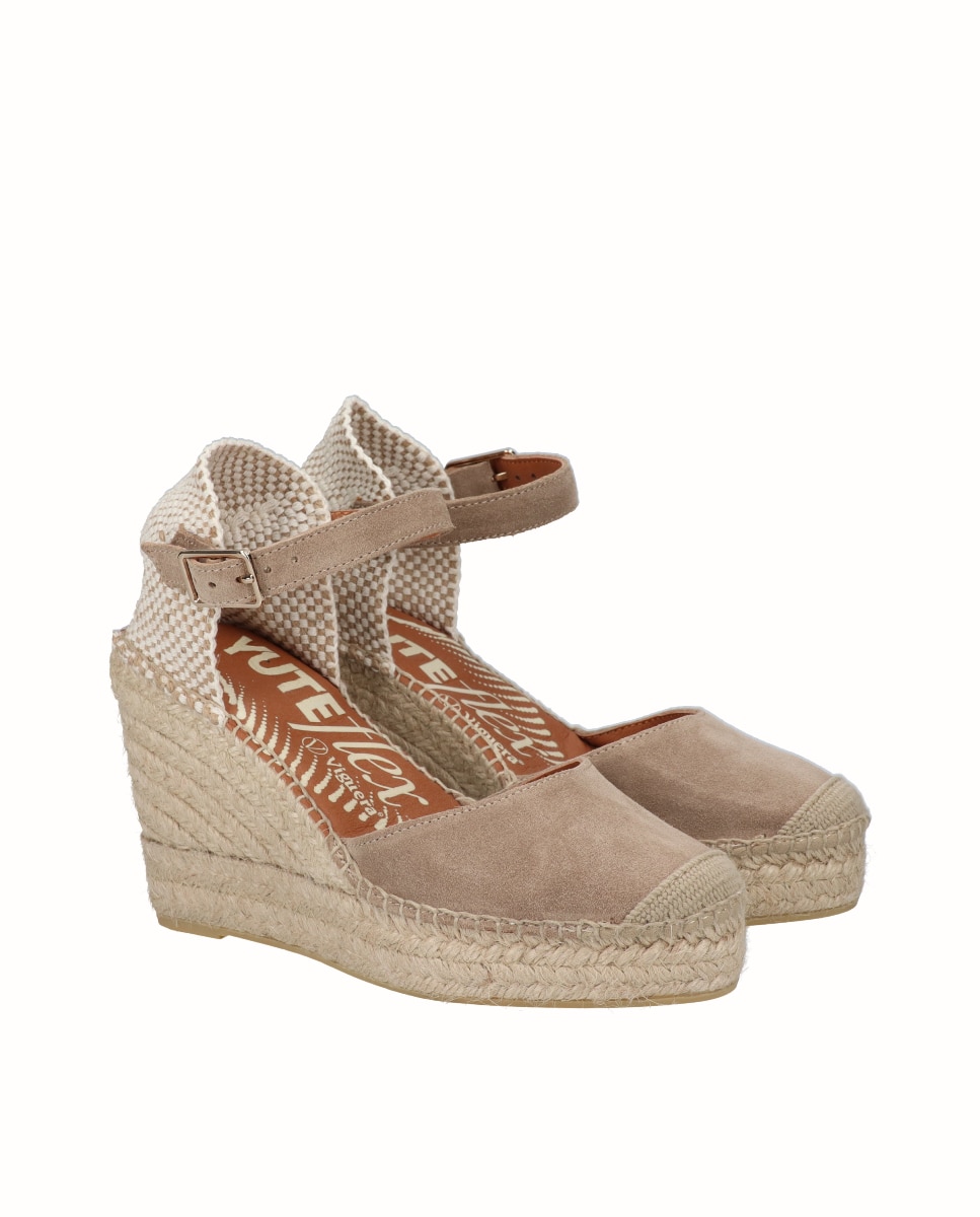 Alpargatas de cuña alta Yuteflex de mujer con hebilla - Viguera - Beige Beige-3