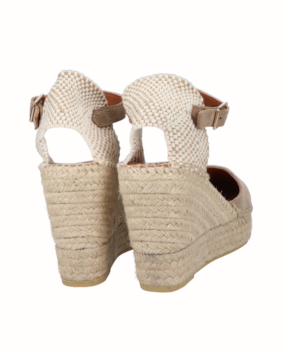 Alpargatas de cuña alta Yuteflex de mujer con hebilla - Viguera - Beige Beige-2