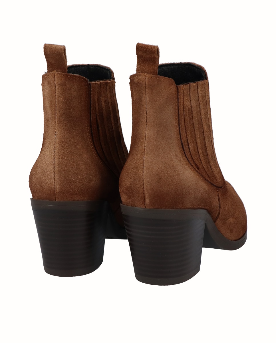 Botines chelsea de mujer de tacón de piel - Viguera - Visón Visón-2