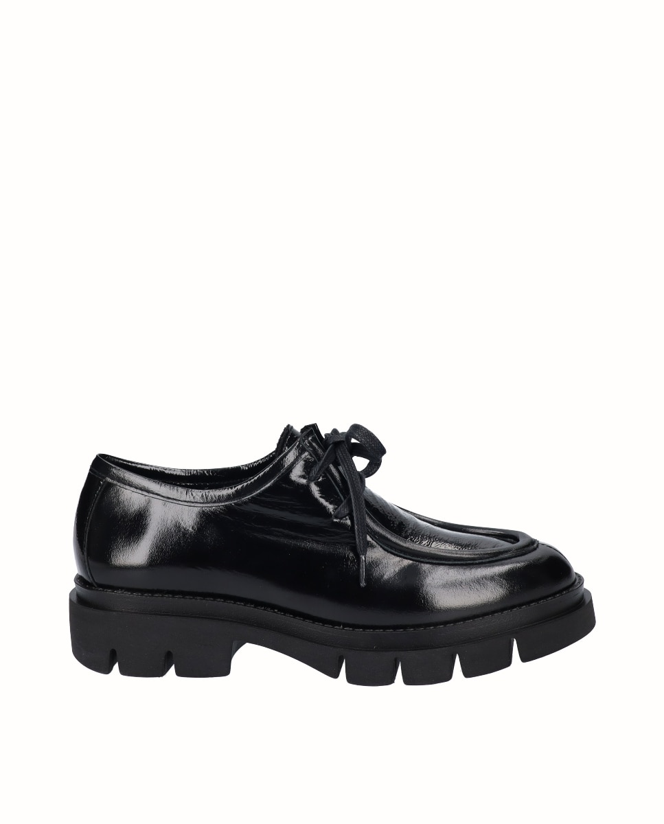 Mocasines suela track de mujer de piel - Viguera - Negro Negro-1