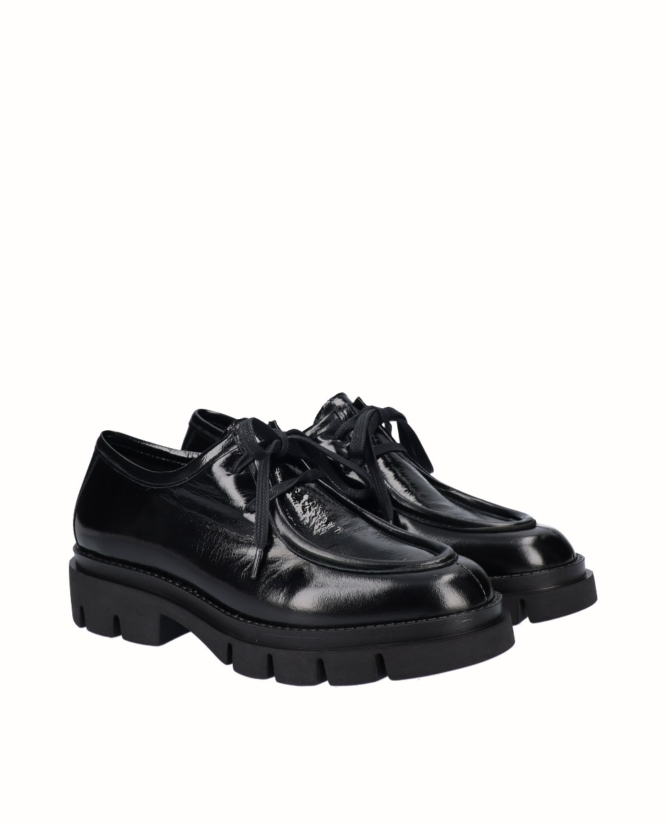 Mocasines suela track de mujer de piel - Viguera - Negro Negro-3