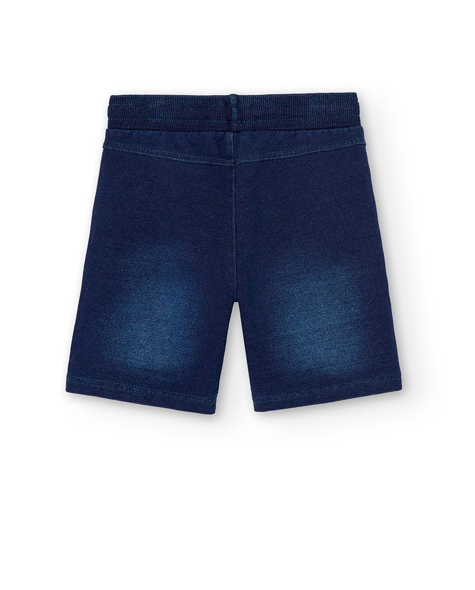 Bermuda de niño de punto con cordón de ajuste - Boboli - Azul Azul-2