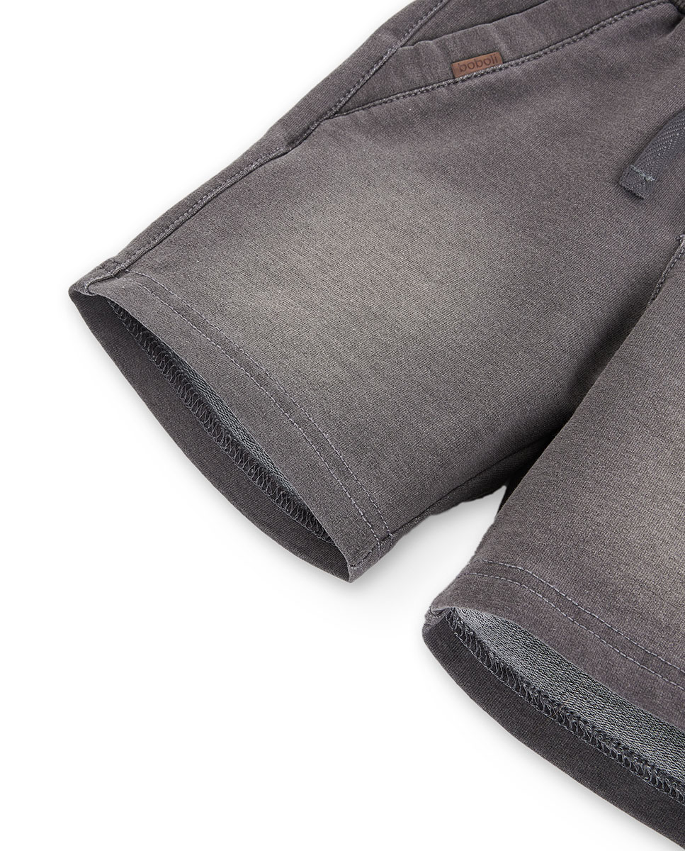 Bermuda de niño de punto con cordón de ajuste - Boboli - Gris Gris-4