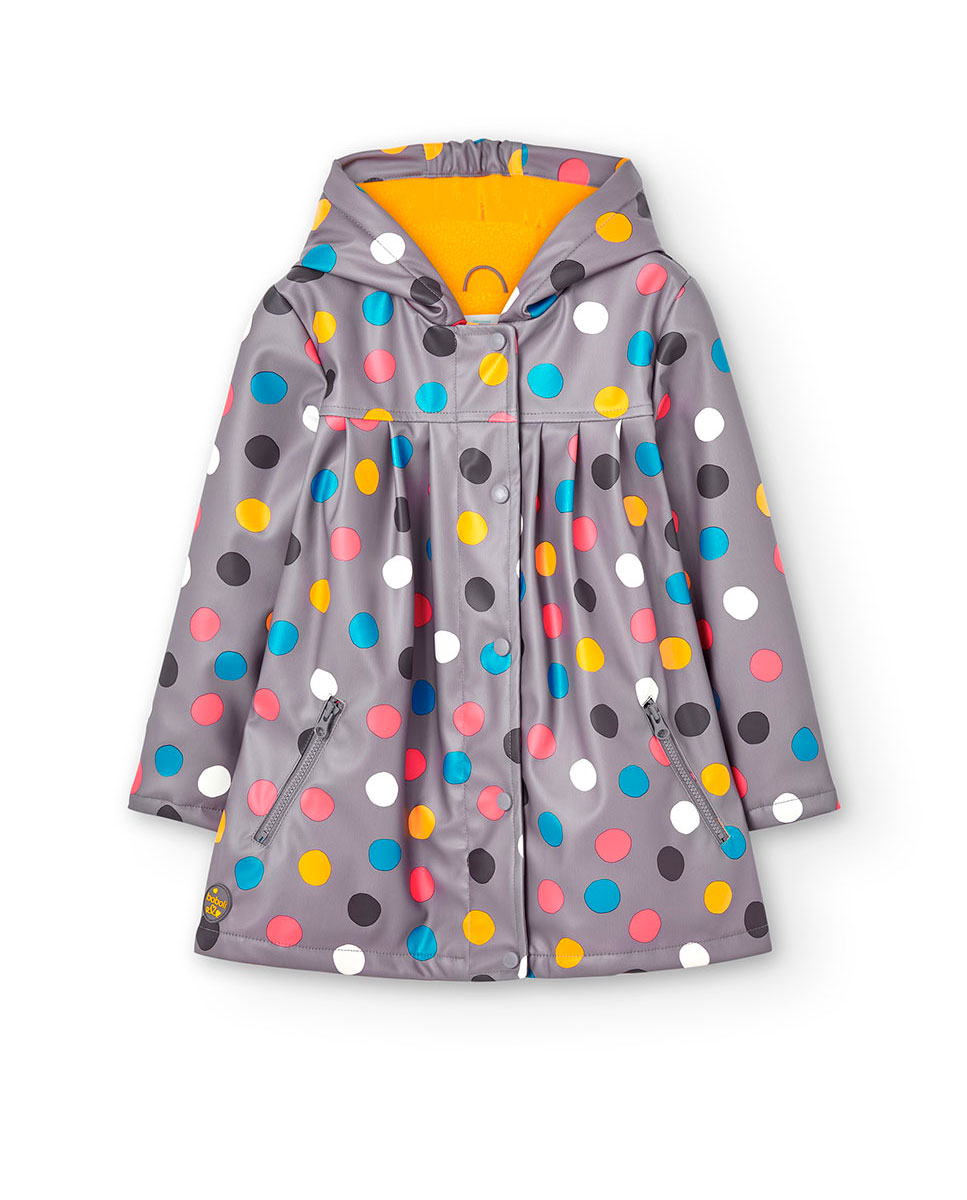 Impermeable de nina estampado con capucha