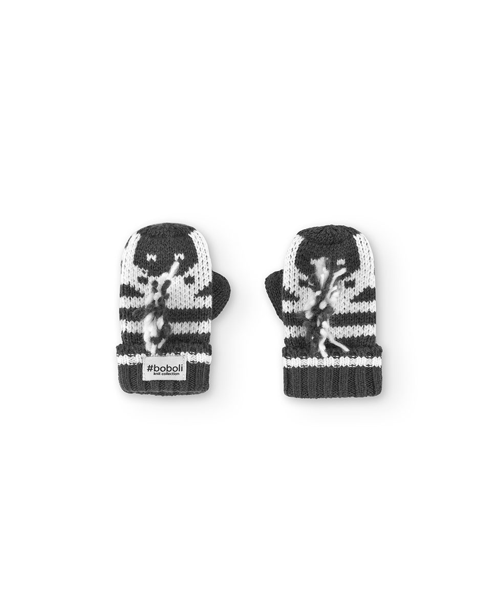 Guantes de bebé de punto con estampado animal