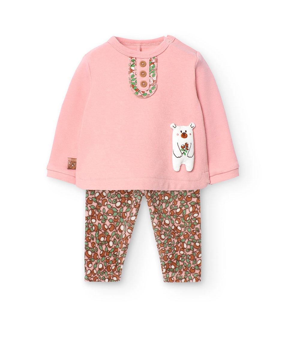 Conjunto de bebe nina con sudadera y pantalon estampado Boboli El Corte Ingles