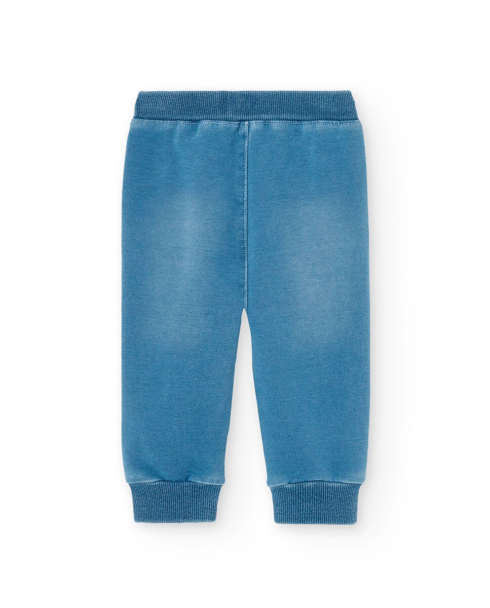 Imagen 2 de Pantalón deportivo de bebé niño con bolsillos y cordón de ajuste - Boboli - Azul claro Azul claro