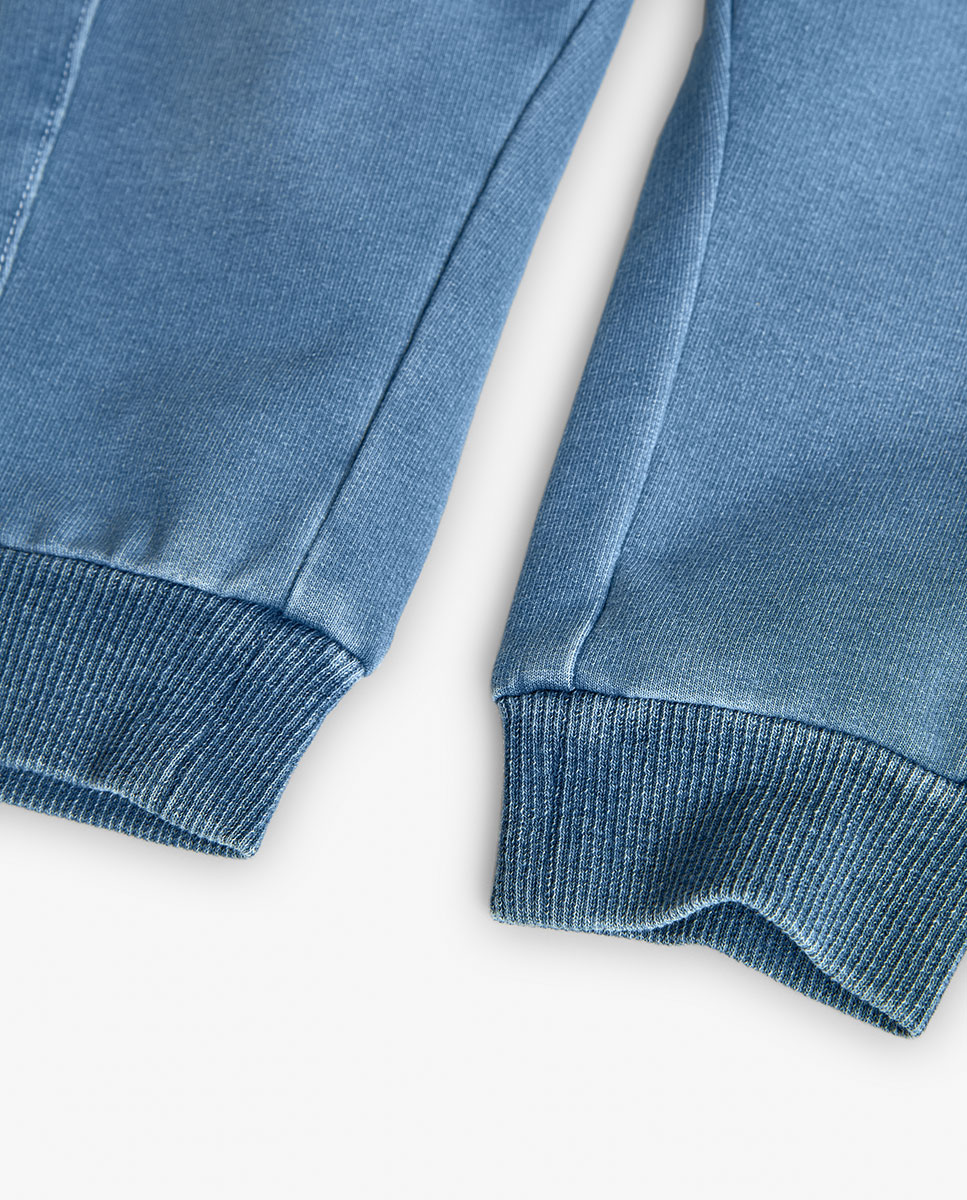 Imagen 4 de Pantalón deportivo de bebé niño con bolsillos y cordón de ajuste - Boboli - Azul claro Azul claro