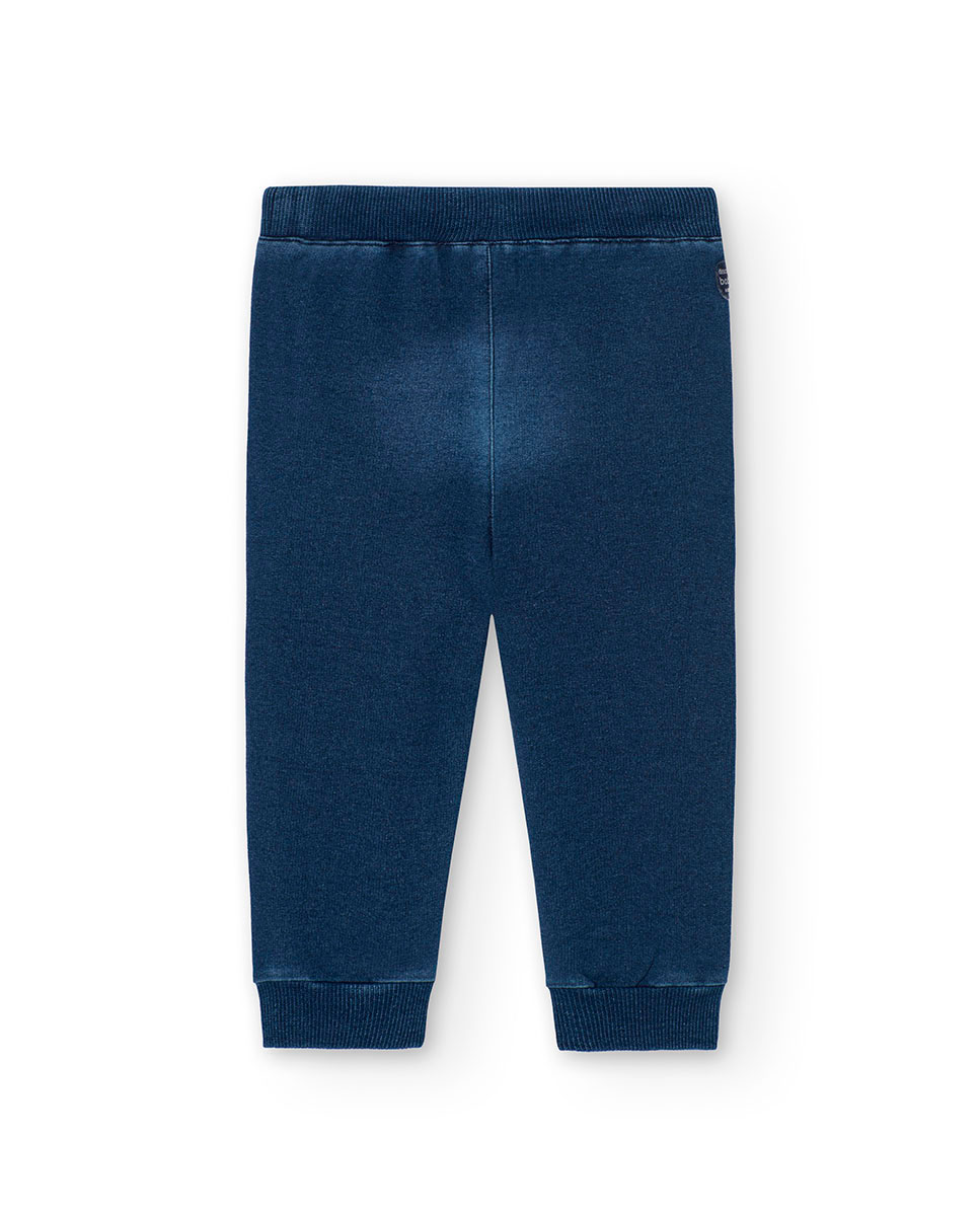 Imagen 2 de Pantalón deportivo de bebé niño con bolsillos y cordón de ajuste - Boboli - Azul Azul