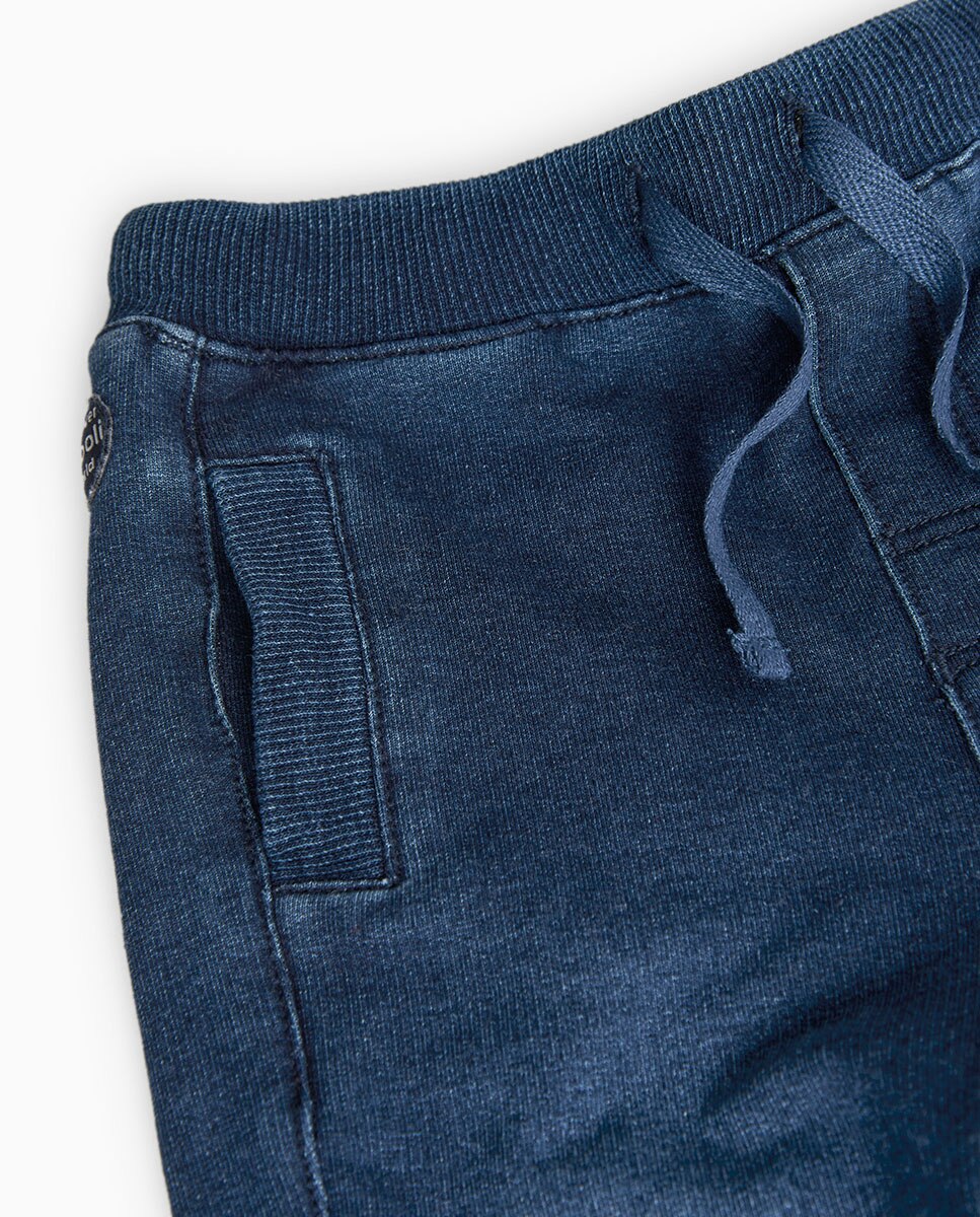 Imagen 3 de Pantalón deportivo de bebé niño con bolsillos y cordón de ajuste - Boboli - Azul Azul