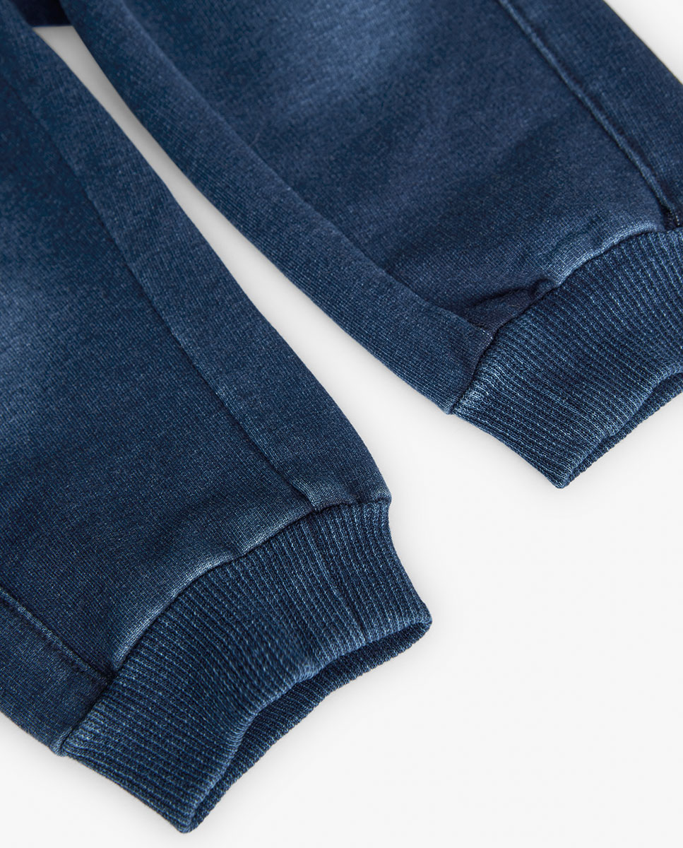 Imagen 4 de Pantalón deportivo de bebé niño con bolsillos y cordón de ajuste - Boboli - Azul Azul