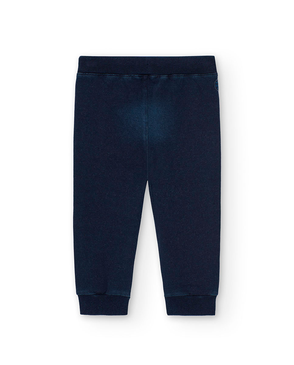 Imagen 2 de Pantalón deportivo de bebé niño con bolsillos y cordón de ajuste - Boboli - Azul marino Azul marino