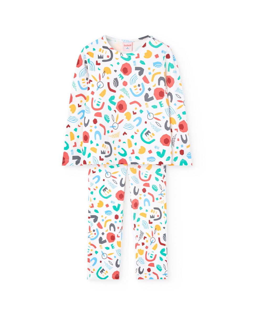 Pijama de niña largo con estampado fantasía