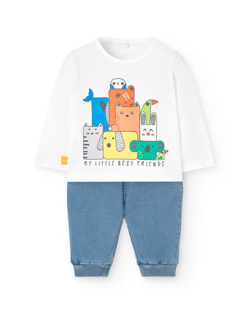 Imagen 0 de Conjunto de bebé niño de camiseta de manga larga y pantalón
