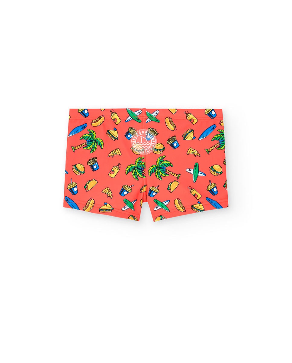 Bóxer de niño estampado de secado rápido - Boboli - Rojo Rojo-2