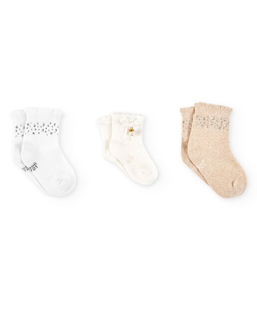 Imagen 0 de Pack de 3 pares de calcetines de niña de punto liso