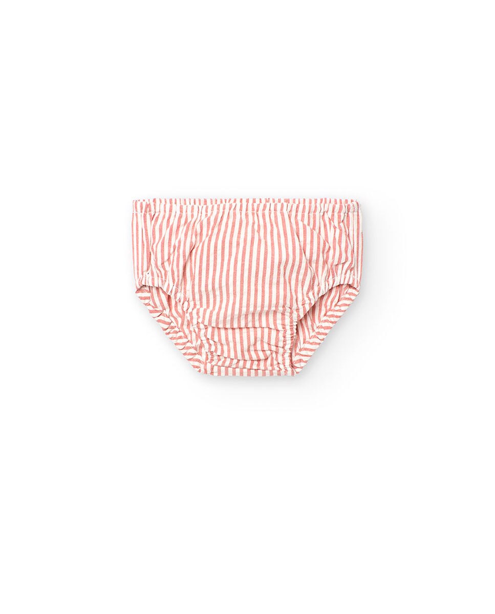 Vestido de niña de algodón con estampado de rayas - Boboli - Naranja Naranja-2