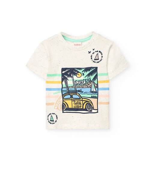 Imagen 0 de Camiseta de niño de algodón con dibujo frontal