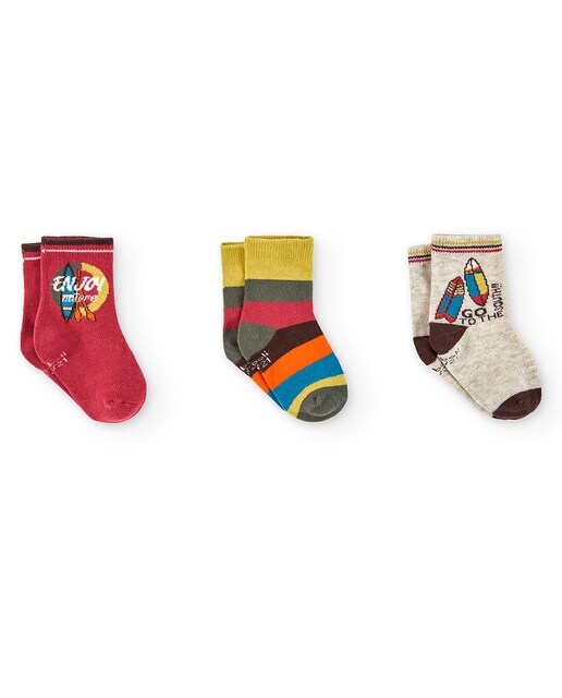 Imagen 0 de Pack de 3 pares de calcetines de bebé de punto fantasía