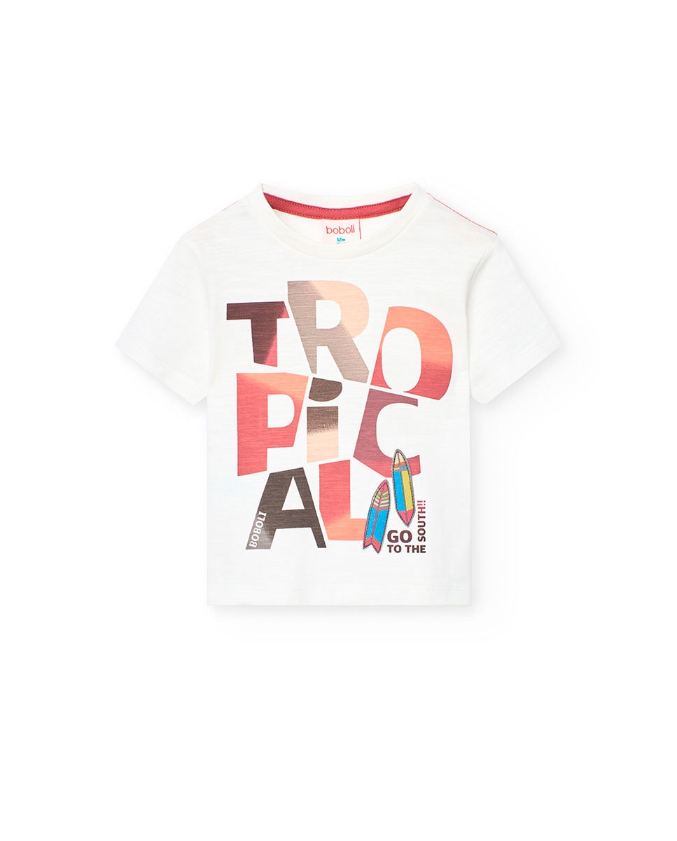 Boboli Baby-Jungen T-Shirt Aus 100 % Baumwolle – Kurzärmlig, Weich, Maschinenwaschbar