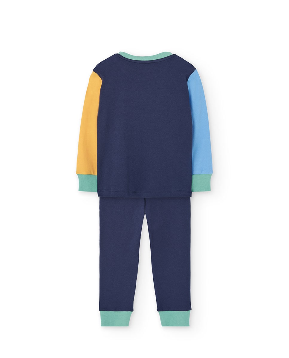 Pijama de algodón de bebé con estampado y manga larga · Boboli