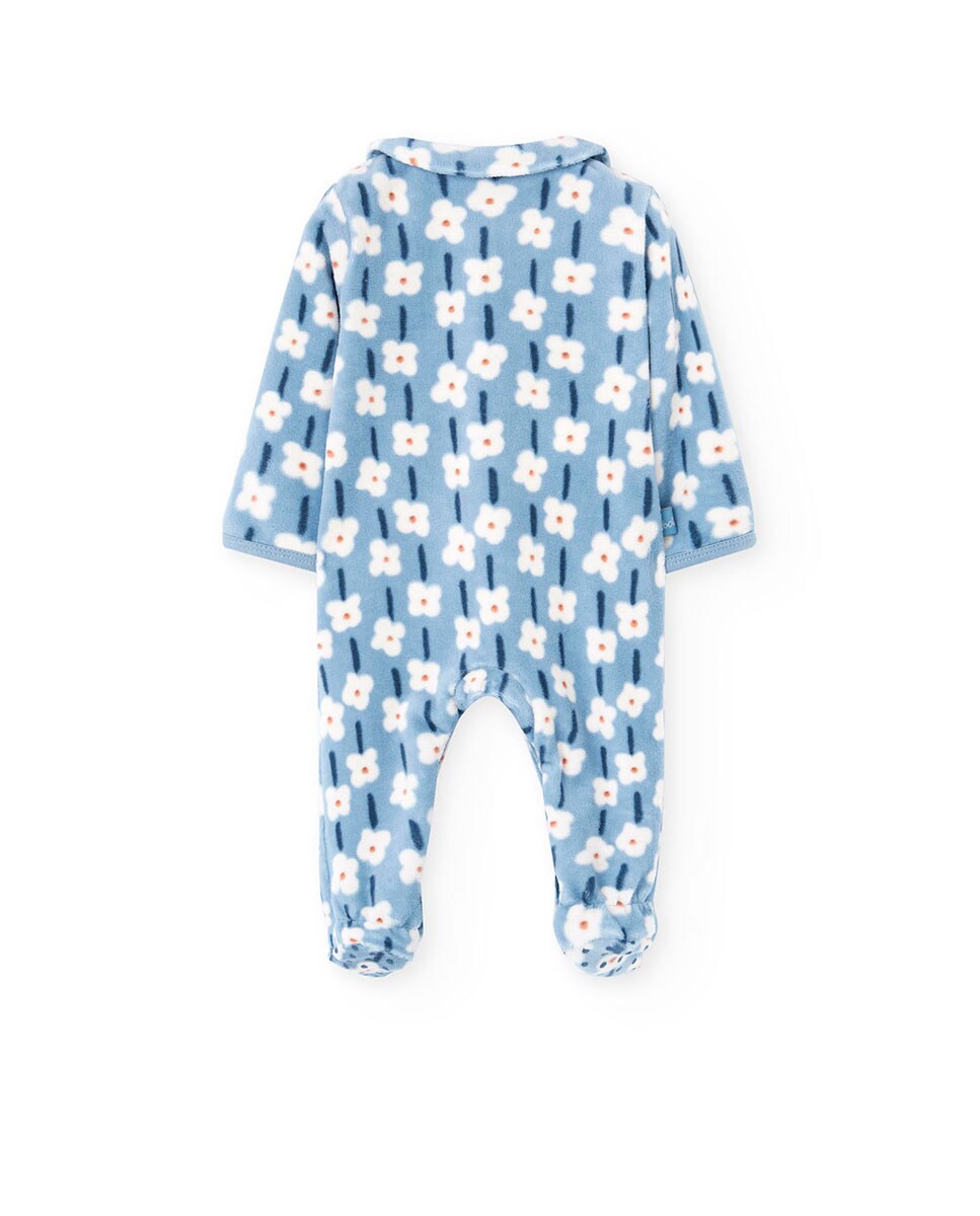 Pijama de bebé de terciopelo con estampado floral · Boboli · El