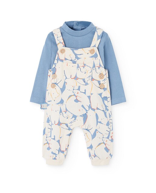 Imagen 0 de Conjunto de bebé de camiseta y peto con estampado