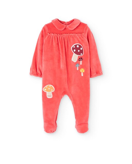 Imagen 0 de Pelele de bebé de terciopelo con manga larga